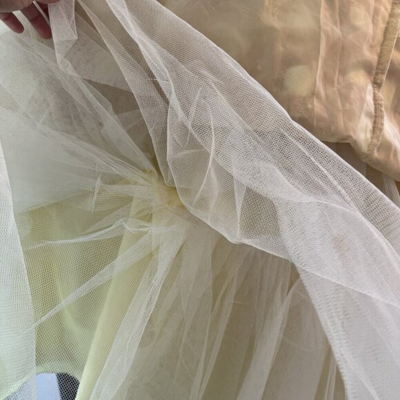 Vintage Rare 90s Exclusive Putros Couture Ball Gown 8 Gold Yellow Sequins Tulle - Picture 11 of 12